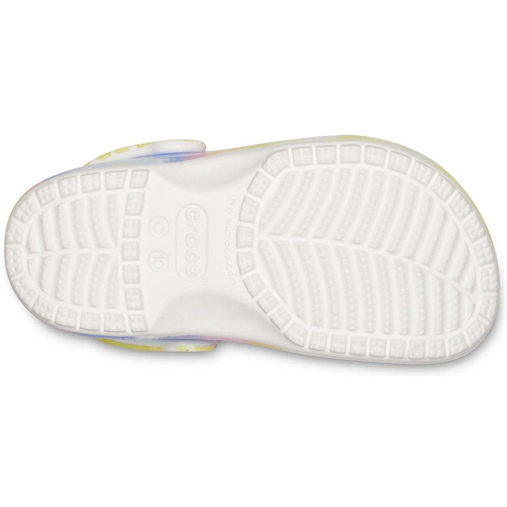 White / Multi Girls' Crocs Toddler Classic Tie-Dye Graphic Clogs | NZ 1499JPQJ